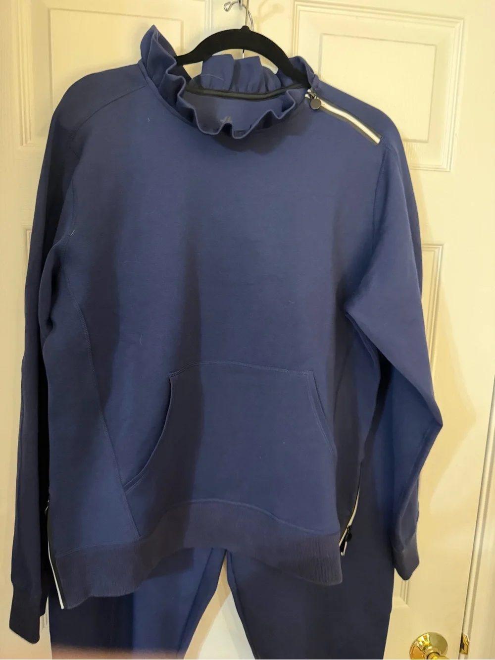 Deep Blue Ruffle-Neck Track Set - Picture 4 of 14